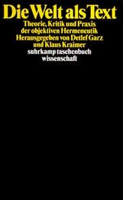 Tapa de Die Welt als Text