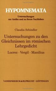 Tapa de Untersuchungen zu den Gleichnissen im römischen Lehrgedicht