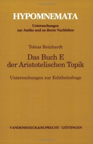 Tapa de Das Buch E der Aristotelischen Topik
