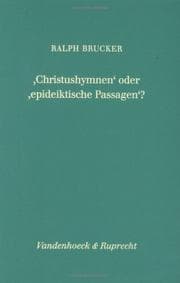 Tapa de 'Christushymnen' oder 'epideiktische Passagen'?