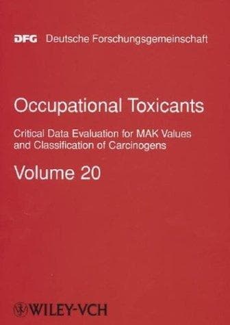 Tapa de Occupational Toxicants: Critical Data Evaluation for MAK Values and Classification of Carcinogens, Volume 20 (The MAK-Collection for Occupational Health ... Part I: MAK Value   Documentations (DFG))