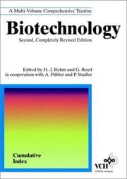 Tapa de Biotechnology, Cumulative Index (Biotechnology: A Multi-Volume Comprehensive Treatise; 2nd Completely Rev. Ed.)