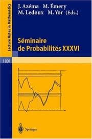 Tapa de Séminaire de probabilités XXXVI