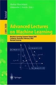 Tapa de Advanced lectures on machine learning