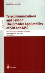 Tapa de Telecommunications and beyond: The Broader Applicability of SDL and MSC