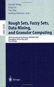 Tapa de Rough sets, fuzzy sets, data mining, and granular computing