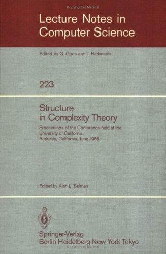 Tapa de Structure in Complexity Theory