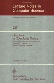 Tapa de Structure in Complexity Theory