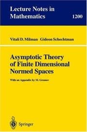 Tapa de Asymptotic theory of finite dimensional normed spaces