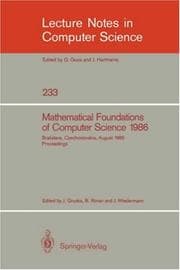 Tapa de Mathematical Foundations of Computer Science 1986