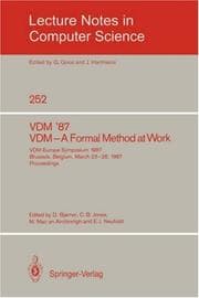 Tapa de VDM '87. VDM - A Formal Method at Work