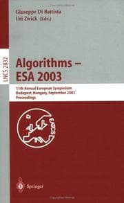 Tapa de Algorithms--ESA 2003