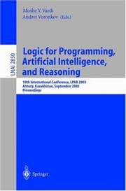 Tapa de Logic for programming artificial intelligence and reasoning