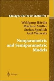 Tapa de Nonparametric and semiparametric models
