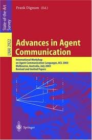 Tapa de Advances in Agent Communication