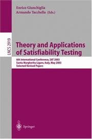 Tapa de Theory and applications of satisfiability testing