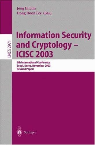 Tapa de Information security and cryptology--ICISC 2003