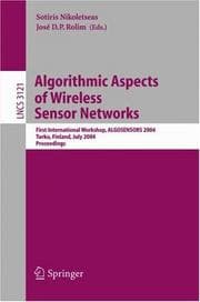 Tapa de Algorithmic aspects of wireless sensor networks