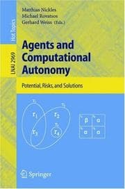 Tapa de Agents and computational autonomy