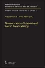 Tapa de Developments of international law in treaty making