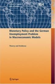 Tapa de Monetary Policy and the German Unemployment Problem in Macroeconomic Models