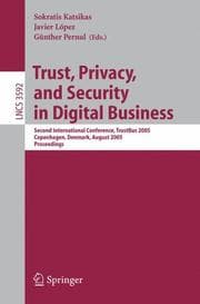 Tapa de Trust, privacy, and security in digital business