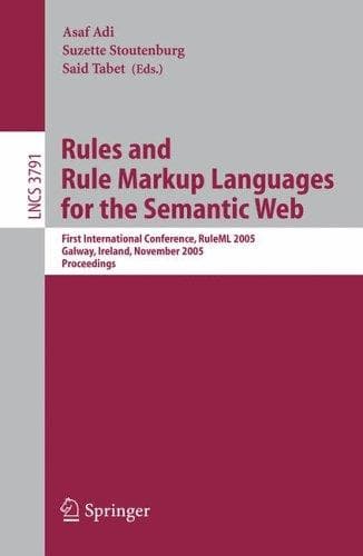 Tapa de Rules and rule markup languages for the Semantic Web