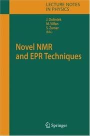 Tapa de Novel NMR and EPR techniques