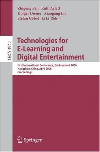 Tapa de Technologies for e-learning and digital entertainment