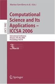 Tapa de Computational Science and Its Applications - ICCSA 2006 (vol. # 3982)