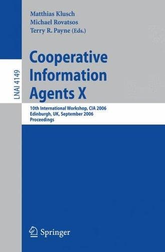 Tapa de Cooperative information agents X