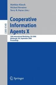 Tapa de Cooperative information agents X