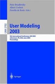 Tapa de User Modeling 2003