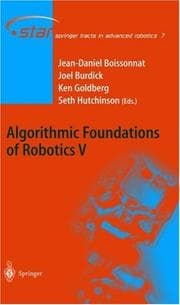 Tapa de Algorithmic foundations of robotics V