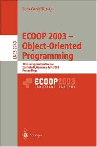 Tapa de ECOOP 2003 - Object-Oriented Programming