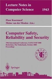 Tapa de Computer safety, reliability, and security