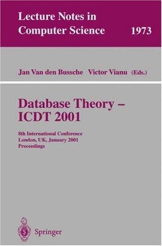 Tapa de Database theory--ICDT 2001