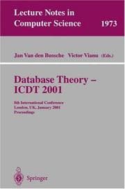 Tapa de Database theory--ICDT 2001
