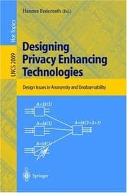 Tapa de Designing Privacy Enhancing Technologies