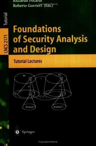 Tapa de Foundations of security analysis and design