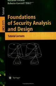 Tapa de Foundations of security analysis and design