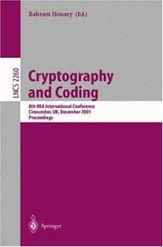 Tapa de Cryptography and Coding