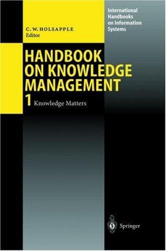 Tapa de Handbook of Knowledge Management