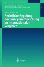 Tapa de Rechtliche Regelung der Embryonenforschung Im Internationalen Vergleich