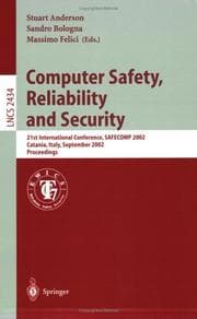 Tapa de Computer safety, reliability, and security