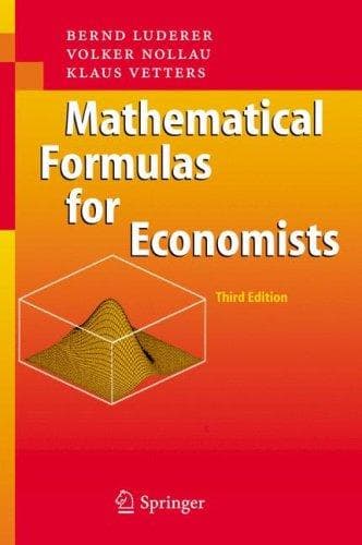 Tapa de Mathematical formulas for economists