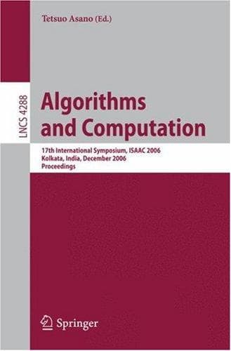 Tapa de Algorithms and Computation