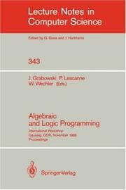Tapa de Algebraic and Logic Programming