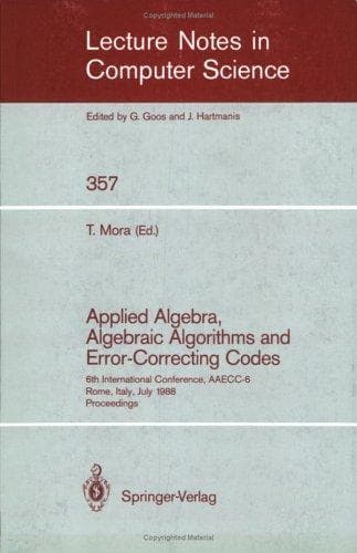 Tapa de Applied Algebra, Algebraic Algorithms and Error-Correcting Codes