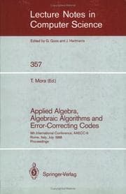 Tapa de Applied Algebra, Algebraic Algorithms and Error-Correcting Codes